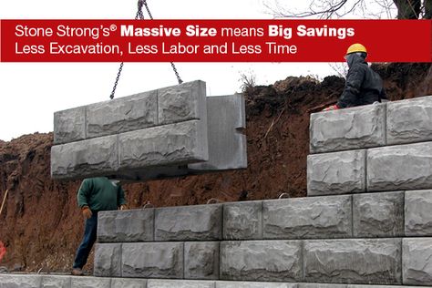 Gravity Retaining Wall, Concrete Block Retaining Wall, Block Retaining Wall, Retaining Wall Design, Retaining Wall Blocks, Concrete Retaining Walls, Cement Blocks, Landscaping Retaining Walls, Construction Workers