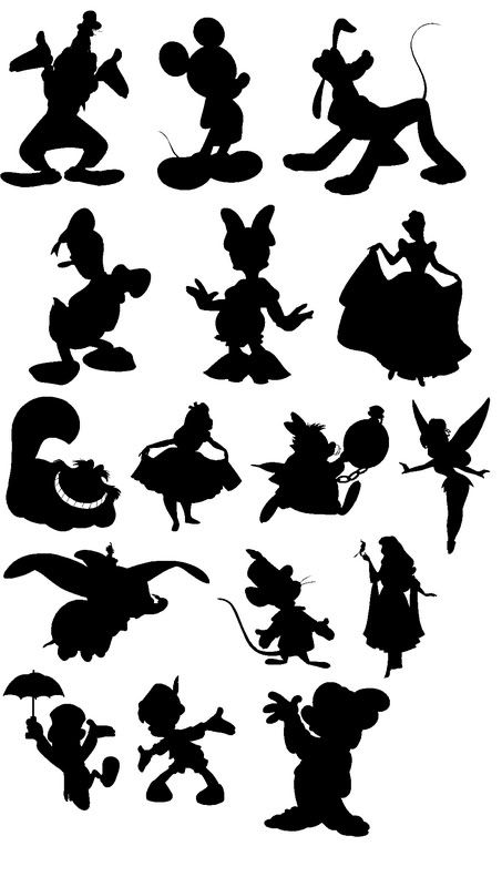 Silhouettes Disney, Silhouette Disney, Deco Disney, Disney Cricut, Disney Silhouettes, Disney Silhouette, Idee Cricut, Images Disney, Disney Fantasy