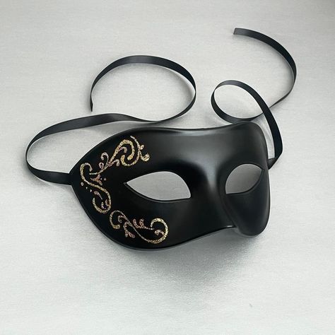 Plain Masquerade Mask, Black And Gold Masquerade Mask For Men, Men’s Masquerade Mask, Mask Party Aesthetic, Mascarade Mask For Men, Black And White Masquerade Mask, Mens Masquerade Mask Black, Masquerade Mask Design, Black Mask Masquerade