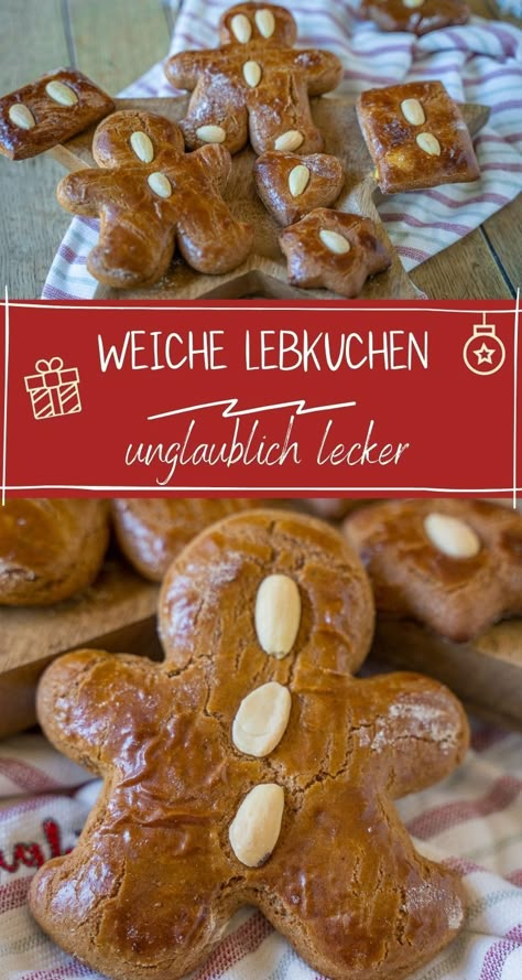 Diese leckeren Lebkuchen sind einfach klasse. Du kannst den braunen Lebkuchenteig ganz einfach ausrollen und mit deinen Kindern gemeinsam ausstechen - ob groß oder klein, es klappt mit nahezu allen Ausstechformen. Die Lebkuchen sind ganz weich und schmecken mit dem Roggenmehl sehr besonders und nicht so süß. Du kannst den Lebkuchenteig unkompliziert im Thermomix vorbereiten, mit den Händen oder in der Küchenmaschine kneten. #weihnachten #lebkuchen Lebkuchen Cookies, Hungry Caterpillar Cake, German Baking, Austrian Recipes, Best Christmas Recipes, Fudge Brownies, Christmas Cooking, German Food, Winter Food