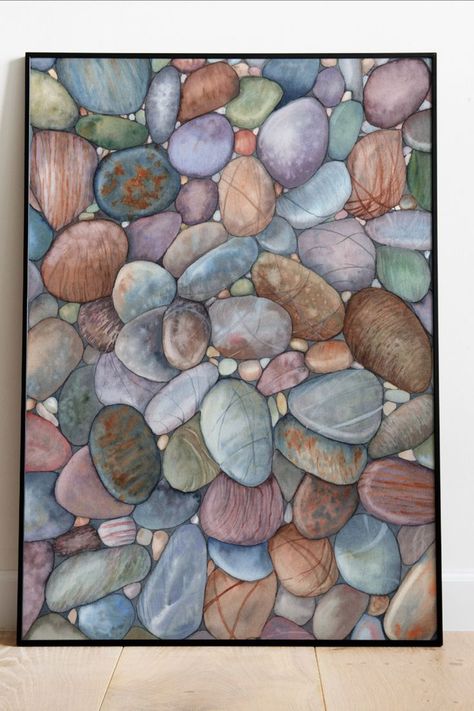 Trout Art, Beautiful Beach Scenes, Realism Painting, Beach Rocks, Nature Painting, Impressionism Painting, Watercolor Paints, Realism Art, Photorealism