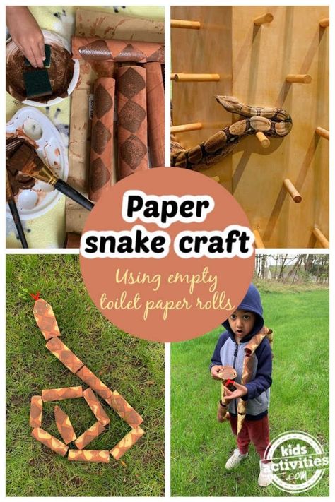 Paper Snake, Snake Craft, Jungle Crafts, Snake Crafts, Kids Toilet, Paper Towel Tubes, Rolled Paper Art, Preschool Craft, American Girl Doll Diy