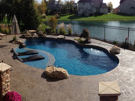 Trilogy-Pools-Large-modern-freeform-inground-fiberglass-Gemini Fiberglass Pool Ideas, Fiberglass Pool Shapes, Dream Backyard Pool, Freeform Pools, Fiberglass Pool, Pools Backyard Inground, Pool Shapes, Pool Landscape Design, Swimming Pools Inground