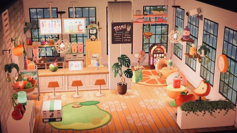 Animal Crossing Phone Booth Ideas, Acnh Nursery Ideas, Acnh Tangy House, Acnh Mini Builds, Acnh Cute Island Inspiration, Acnh Cafe, Acnh Idea, Animal Crossing Cafe, Acnh Interior