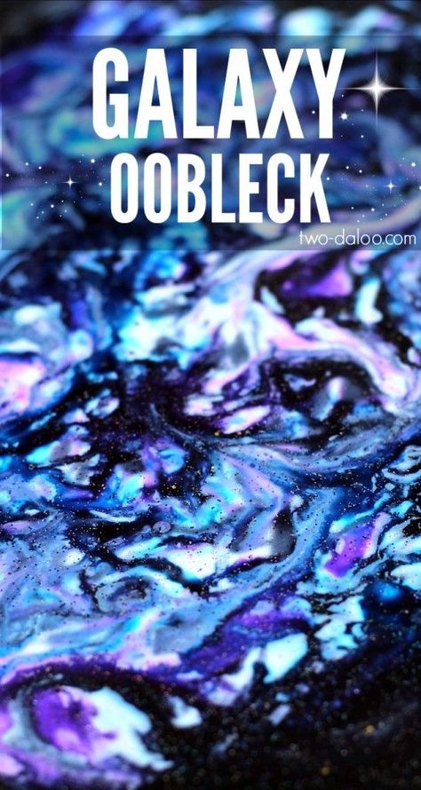 Last updated Wednesday, August 13, 2014 Hello friends! Long time no see, eh? It’s been a tad crazy here at Twodaloo central- we’re moving to a new house and I’m also getting ready to start my new job Galaxy Oobleck, Sensory Activities For Kids, Crafts Slime, Space Activities, Science Guy, Preschool Science, Space Theme, To Infinity And Beyond, Sensory Bins