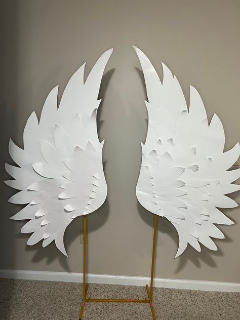 Angel Wings Template, Foam Wings, Wings Template, Cowl Neck Dress Pattern, D N Angel, Paper Wings, Skeleton Decorations, Angel Artwork, Angel Costume