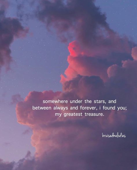 sk 🌺 on Instagram: “❝somewhere under the twinkling canopy of stars, and between always and forever, i found you; my greatest treasure❞ . . . photo source:…” Always And Forever Quotes, Headstone Ideas, Treasure Quotes, Treasure Photo, You Are My Moon, Sky Quotes, L Quotes, Cute Quotes For Him, Real Love Quotes