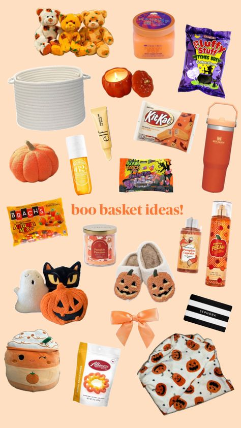 #boo #halloween #cute #autumn #fall #baskets #friends #gifts #candy #candles #perfume #cozy Cute Boo Basket Ideas, Cute Boo Basket, Basket For Girlfriend, Boo Basket Ideas For Girlfriend, Basket Ideas For Girlfriend, Boo Basket Ideas For Best Friend, Baskets For Boyfriend, Fall Baskets, Halloween Boo Basket