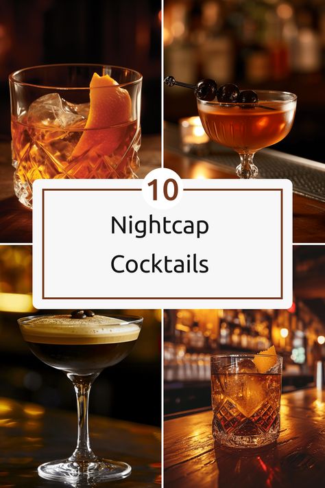 Discover 10 quick and easy nightcap cocktail recipes infused with complex flavors. Night Cap Cocktails, Friday Night Cocktails, Late Night Cocktails, Nocino Cocktail, Date Night Cocktails At Home, Nightcap Cocktails, Nightcap Drink, Nighttime Cocktails, Night Cap Drink