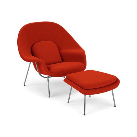 Knoll Womb Chair, Saarinen Womb Chair, Knoll Furniture, Womb Chair, Ottoman Modern, Lounge Chairs Living Room, Eero Saarinen, Living Room Lounge, Modern Armchair