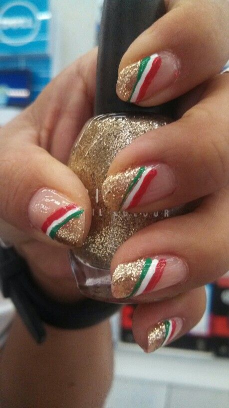 Mexicanas Nails Gris, Septiembre Nails, Mexican Nails, Patriotic Nails, Diy Nail Designs, Unique Nails, Black Nails, Diy Nails, Nails Inspiration