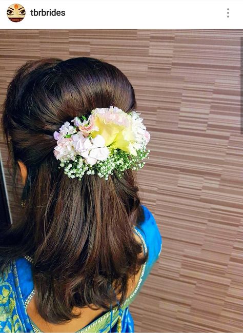 South Indian Bride Hairstyle Short Hair, Short Hairstyles For Pattu Saree, Kerala Saree Hairstyles For Short Hair, Short Hair Flower Hairstyles, Traditional Hairstyles Indian Short Hair, Short Hair Styles Traditional, Short Hair Styles For Traditional Look, South Indian Hairstyles For Short Hair, Indian Bridal Hairstyles For Short Hair