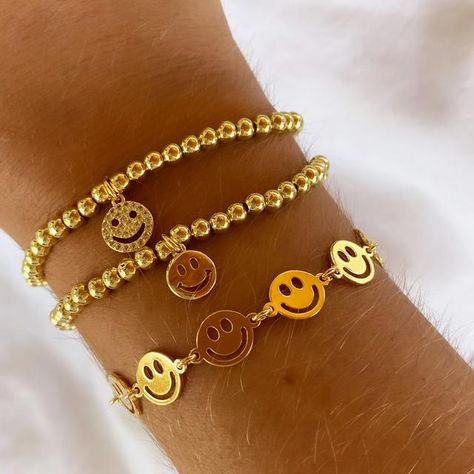 Smiley Bracelet, Butterfly Charm Bracelet, Ladies Bracelet, Trending Necklaces, Gold Plated Bracelet, Gold Plated Bracelets, Link Necklace, Everyday Jewelry, Smiley Face