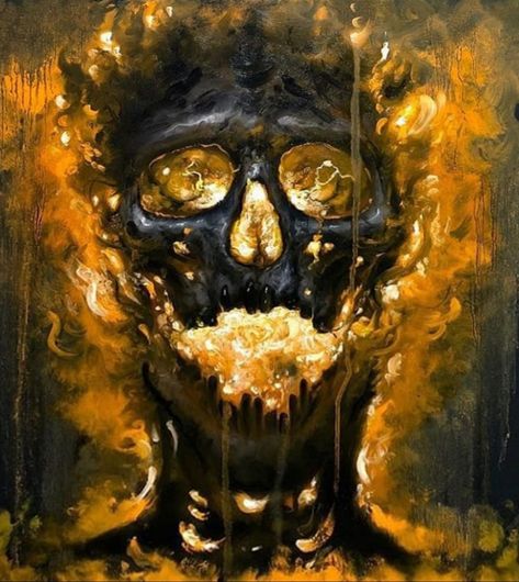 Burning Skull Burning Skeleton, Half Orc Barbarian, Burning Skull, Zdzisław Beksiński, Skeleton Tattoos, Skull Lover, Skeleton Art, Monster Concept Art, Skull Drawing