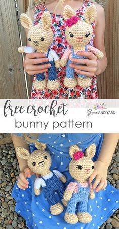 Free Crochet Bunny Pattern - Grace and Yarn Free Crochet Bunny, Berry Patch, Crochet Bunny Pattern, Easter Crochet Patterns, Pola Amigurumi, Mini Crochet, Bunny Pattern, Crochet Amigurumi Free, Easter Crochet