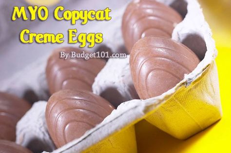 MYO Copycat Creme Eggs! Cream Eggs, Creme Eggs, Cadbury Eggs, Cadbury Creme Egg, Yellow Foods, Creme Egg, Creamed Eggs, Red Food Coloring, Chocolate Eggs