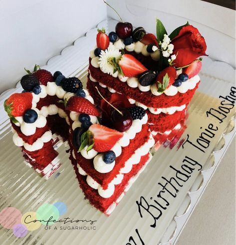 Red Velvet 30th Birthday Cake, Red Number Cake, 30 Birthday Cake, Number Cake, Cookie Pie, Number Cakes, Red Velvet Cake, Velvet Cake, International Recipes