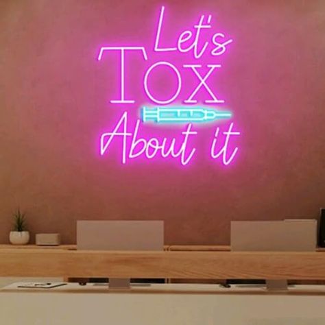 Lets Tox About it Neon Sign, Medspa Beauty Cosmetic Salon Wall Decor, Botox Decor, Nurse Injector Office Sign, Aesthetic Center Decor Size:H17xW14.5inch Medical Aesthetic Room Ideas, Small Botox Room Ideas, Med Spa Suite Decor, Med Spa Office Design, Medspa Decor Interior Design, Cosmetic Injector Aesthetic, Aesthetic Nurse Injector Office, Med Spa Decor Luxury, Botox Office Decor