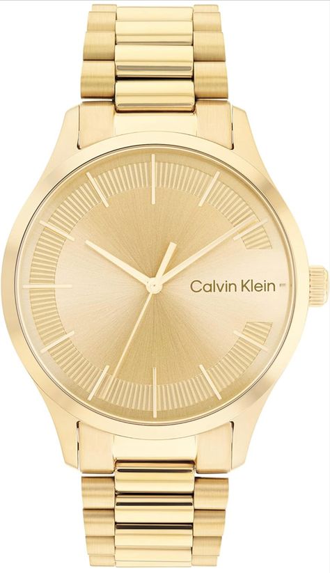 Gift ideas for him or her Calvin Klein Watches Women, Calvin Klein Bracelet, Calvin Klein Watch, Watches Women, Unisex Watches, Gold Plated Bracelets, Gold Case, Watch Model, Watch Collection