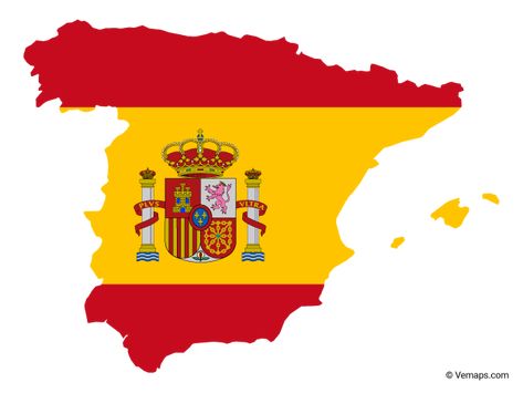 Flag Map of Spain | Free Vector Maps La Tomatina Festival, Map Of Spain, Spanish Flags, Spain Flag, Universal Studios Florida, Spain Holidays, Map Vector, Learning Spanish, The Map