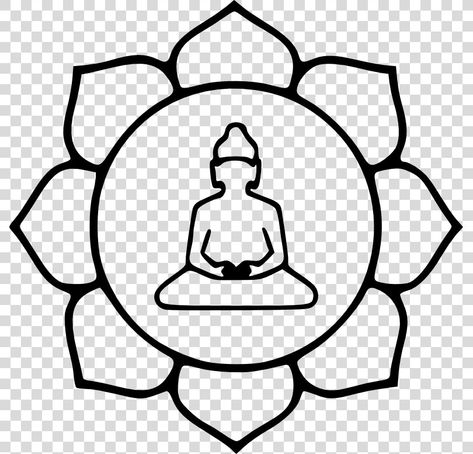 Black And White Buddha, Buddhist Symbolism, Artwork Black And White, Buddha Peace, Peace Symbols, Lotus Sutra, Zen Philosophy, Nelumbo Nucifera, Drawing Clipart