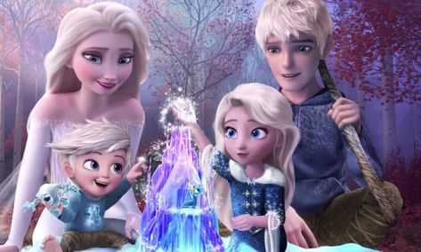 Disney Fan Creates Elsa’s Perfect Family – With Jack Frost! Elsa And Jack Frost, Elsa And Jack, Elsa Drawing, Disney Mignon, Frozen 2 Elsa, Modern Disney Characters, Jack Frost And Elsa, Jack And Elsa, Disney Frozen Elsa Art