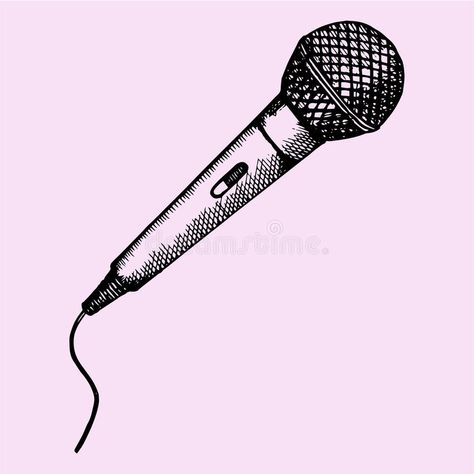 Photo about Microphone for Karaoke, doodle style, sketch illustration, hand drawn, vector. Illustration of outline, audio, object - 66166161 Drawing Of Microphone, Tiny Microphone Tattoo, Small Microphone Tattoo, Microphone Doodle, Microphone Tattoo Design, Microphone Sketch, Mic Illustration, Mic Drawing, Microphone Art