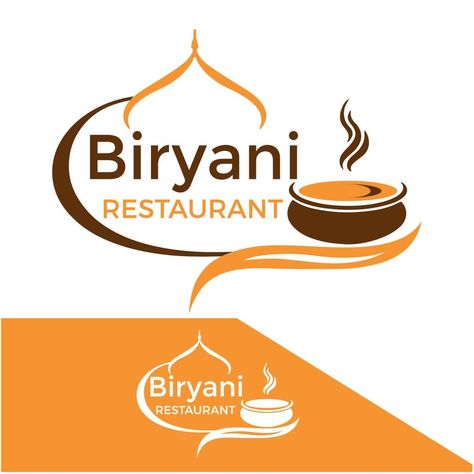 Biryan restaurant logo vector illustration Biryani Logo Design, Hub Logo, Shop Banner Design, Shop Name Ideas, Logo Clipart, Restaurant Logo, Food Poster Design, Restaurant Logo Design, Logo Restaurant