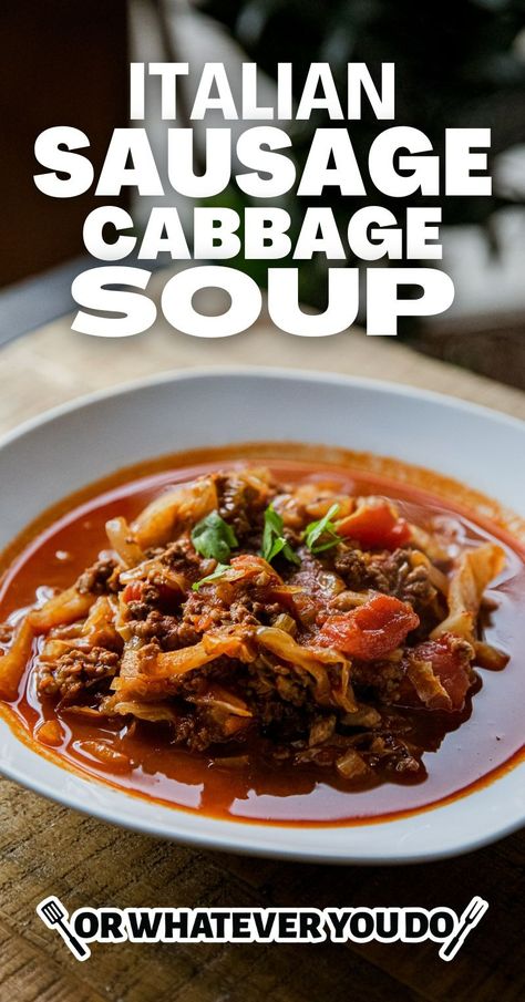 Italian Sausage Cabbage, Italian Sausage And Cabbage, Sausage Cabbage Soup, Sausage And Cabbage Soup, Sausage Cabbage, Sausage And Cabbage, Outdoor Cooking Recipes, Instant Family, Dinner Favorites