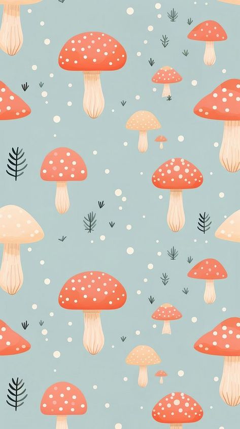 Hongos Aesthetic, Cute Illustration Wallpaper, Wallpaper Mushroom, Mushroom Theme, Mushroom Background, Mushroom Cute, Clay Cafe, Sticker Board, Mushroom Wallpaper