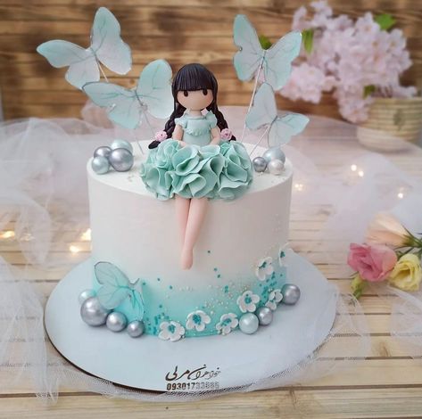 Cake With Butterfly, Cake For Baby Girl, Kitten Cake, Cake Magic, Fairy Birthday Cake, Cake Designs For Kids, Cake For Baby, Birthday Cake Writing, Candy Birthday Cakes