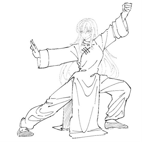 Kung Fu Poses Reference Drawing, Tessenjutsu Pose, Ninja Drawing Reference, Kung Fu Poses Reference, Ninja Poses Drawing Reference, Kung Fu Poses, Poses Reference, Reference Poses, Anime Poses Reference