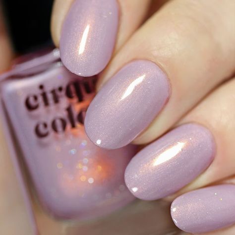 Iridescent Sparkle Nails, Lavender Pink Nails, Lavender Nail Polish, Taylor Nails, Fata Morgana, Cirque Colors, Lavender Nails, Nail Shimmer, Fancy Nails Designs