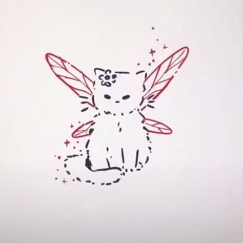 My Spotify Playlist, Hand Doodles, Fairy Drawings, Collage Drawing, Cat Tattoo Designs, Cute Little Tattoos, Cute Cat Drawing, Cat Doodle, Cute Tiny Tattoos