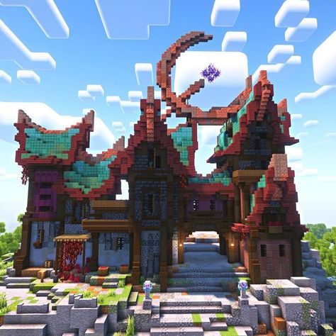 Minecraft Mage House, Minecraft Medieval Village, Minecraft Kingdom, Minecraft Steampunk, Minecraft Create, The Mage, Minecraft Structures, Minecraft House Plans, Cool Minecraft Creations