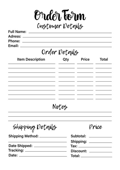 Order Organization Business, Business Forms Templates Free Printable, Small Business Order Forms, Charlotte Martin, Small Business Printables, Crafts For Beginners, Small Business Bookkeeping, Business Printables, Startup Business Plan