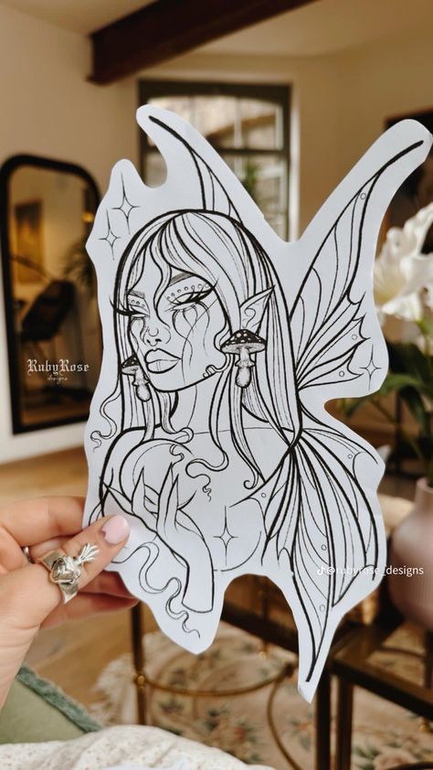 Bestie Tattoo, Fairy Tattoo Designs, Black Girls With Tattoos, Tattoo Signs, Creepy Tattoos, Tattoo Style Drawings, Fairy Tattoo, Tattoo Portfolio, Modern Tattoos