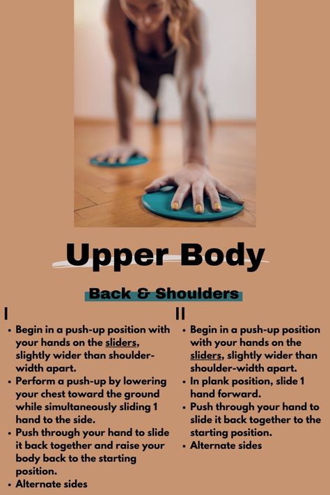 These small, versatile tools can be used on a variety of surfaces to engage multiple muscle groups and enhance your overall strength and flexibility. Benefits of incorporating sliding disc exercises into your workout regimen are numerous:
Improved Core Strength
Enhanced Balance and Stability
Full-Body Workouts
Reduced Impact
Flexibility and Range of Motion Workout Sliders, Disc Exercises, Sliders For Women, Plank Position, At Home Abs, Exercise Equipment, Total Body Workout, Total Body, You Fitness