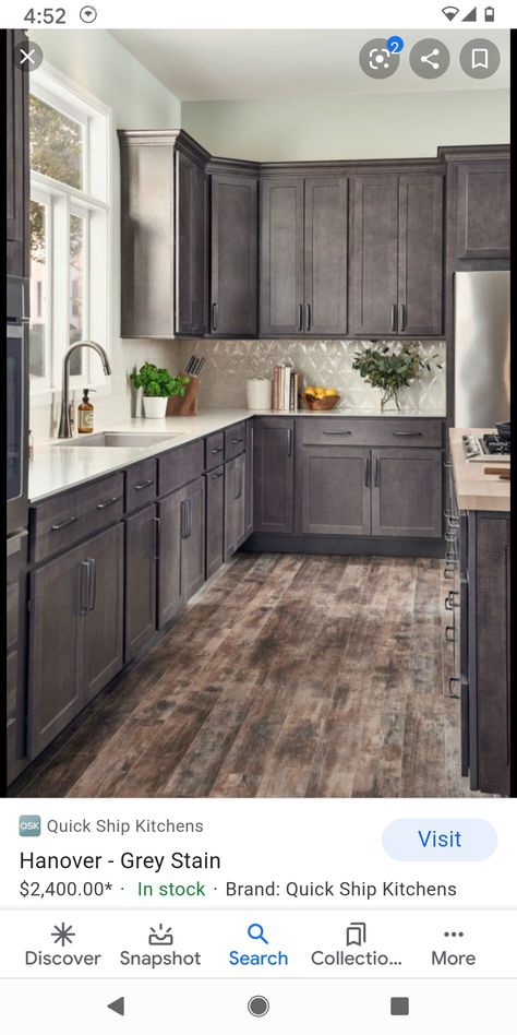 Dark Grey Wood Kitchen Cabinets, Slate Colored Cabinets, Gray Brown Cabinets Kitchen, Dark Gray Stained Kitchen Cabinets, Kitchen Design Dark Cabinets, Black Stained Kitchen Cabinets, Espresso Kitchen Cabinets Color Schemes, Dark Stained Kitchen Cabinets, Grey Stained Cabinets