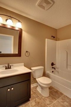 Pictures Of Kilim Beige Walls | Houzz - Home Design, Decorating and Remodeling Ideas and Inspiration ... Bathroom Beige Walls, Bathroom Paint Colors Behr, Tan Bathroom, Makeover Kamar Mandi, Dark Brown Cabinets, Kilim Beige, Beige Bathroom, Beige Kitchen, Bathroom Paint