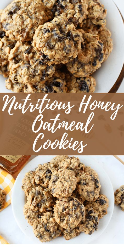 Oatmeal Cookies No Sugar, Honey Oatmeal Cookies, Recipe Using Honey, Oat Cookie Recipe, Granola Cookies, Oatmeal Cookies Easy, I Lost 100 Pounds, Oatmeal Breakfast Cookies, Healthy Oatmeal Cookies