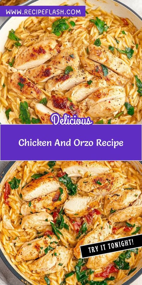 Craving a quick and wholesome dinner idea? Our Chicken and Orzo Recipe is a fantastic choice for a light dinner, combining tender chicken with flavorful orzo pasta! Don’t forget to save this recipe for your next meal prep session and impress your loved ones with this tasty dish! Creamy Chicken And Orzo, Recipe With Broccoli, Chicken And Orzo, Orzo Recipe, Orzo Recipes, Chicken Orzo, Easy Weeknight Dinner, Orzo Pasta, Light Dinner