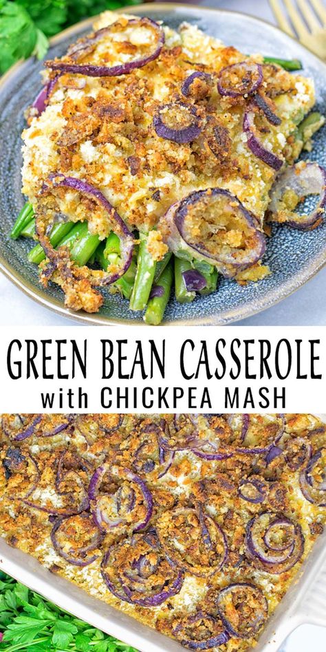 Vegan Green Beans Casserole, Work Lunch Recipes, Lentil Casserole, Vegan Green Bean Casserole, Vegan Casserole, 30 Minute Meals Easy, Vegan Lunches, Green Bean Casserole, Healthy Gluten Free Recipes