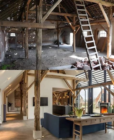 Barn Living, Barn Renovation, Studio Apartment Ideas, Cob House, Barn Conversion, Barn Style House, Studio Apartment Decorating, Barn House Plans, Old Barn