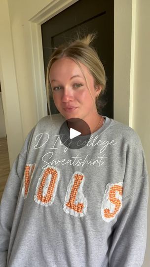 1.3K views · 2.8K reactions | DIY college sweatshirt 🧡🏈 GBO #vols #tennessevols #diy #tennessee #tennesseorange #tennessefootball | Alyx 🖤| The Chouse SAHM College Sweatshirt Diy, Diy College Sweatshirt, Diy College Apparel, Diy College, Megan Moroney, Tennessee Orange, College Diy, Diy Sweatshirt, College Sweatshirt