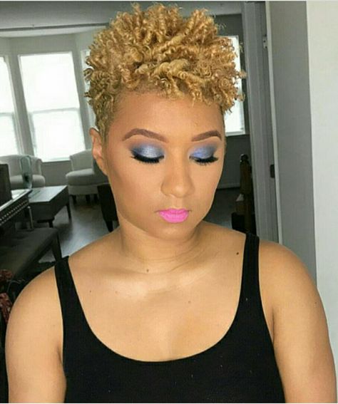 Short Natural Blonde Hairstyles, Honey Blonde Hair On Black Women Natural Short, Honey Blonde Twa Natural Hair, Tapered Natural Hairstyles, Short Tapered Natural Hair, Short 4b Hair, Tapered Twa Hairstyles, Coils On Natural Hair, Tapered Cut Natural Hair