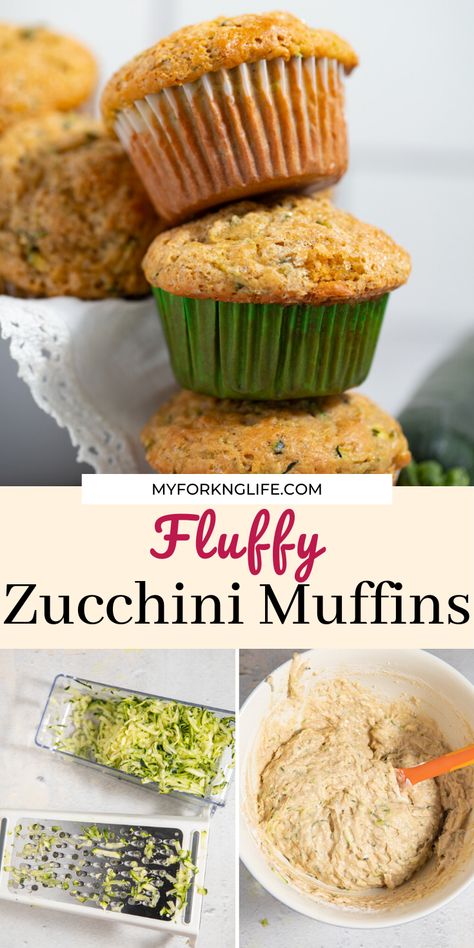 Easy Zucchini Muffins, Zucchini Bread Muffins, Fluffy Muffins, Zucchini Recipes Dessert, Zucchini Muffin Recipes, Fresh Zucchini, Summer Zucchini, Easy Zucchini, Zucchini Muffins