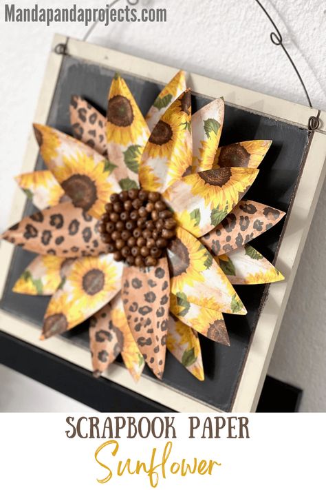 Craft Ideas For Gifts, Christmas Crafts Ideas, Sunflower And Bee, Sunflower Fabric, Sunflower Crafts, Paper Sunflowers, Christmas Craft Ideas, Crackle Painting, Sunflower Wall Art