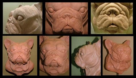 French Bulldog Sculpture by erick cervantes on ARTwanted Bulldog Sculpture, Sculpting Ideas, Visual Reference, Sculptures Céramiques, Paper Mache Crafts, English Bulldogs, The Judge, Polymer Clay Crafts, Wood Sculpture