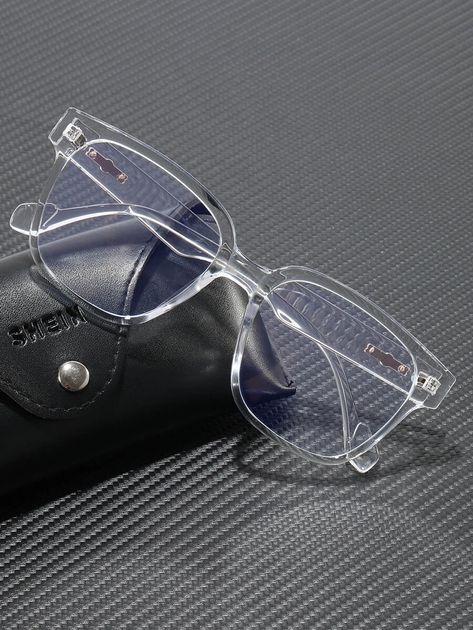 Men Anti-blue Light Eyeglasses | SHEIN USA Transparent Glasses Frames Men, Blue Light Glasses Men, Eyesight Glasses Frames, Glasses Frames Aesthetic, Transparent Glasses Men, Frames Aesthetic, Clear Frame Glasses, Transparent Glasses Frames, Unique Glasses Frames